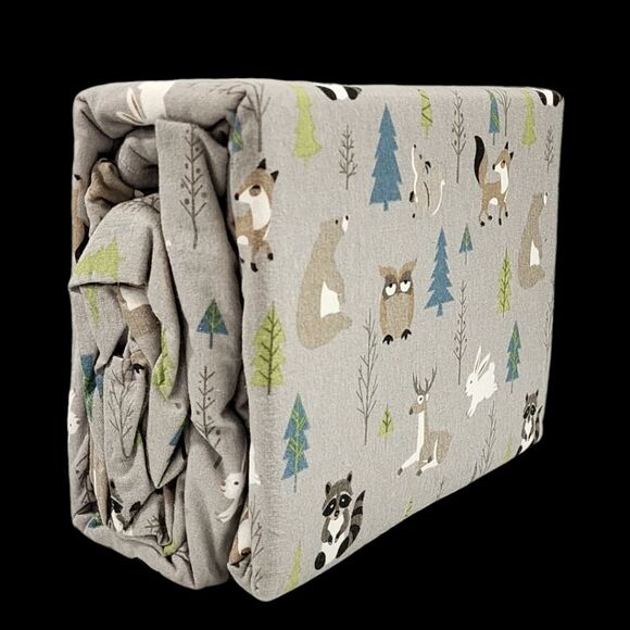 Ryland Collection Heavy Weight Cotton Flannel Sheet Set Twin Size 3pc Gray Multi - Picture 10 of 10